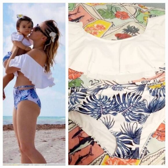 Pat Pat NWT Palm Leaf Two Piece Swimsuit Size Large - Picture 1 of 5